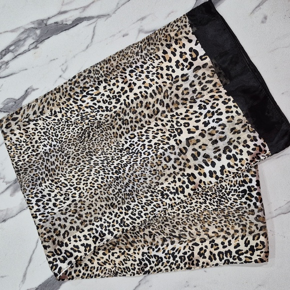 Cejon Leopard Print Scarf 10x60", Tan & Black Animal Print - Picture 3 of 6